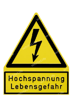 Warnschild vor Stromschlag