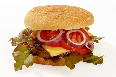 Hamburger auf weissem Hintergrund