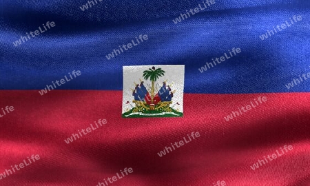 Haiti flag - realistic waving fabric flag