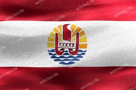 French Polynesia flag - realistic waving fabric flag