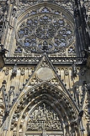 Fassade des Veitsdom, St. Veit, Burg von Prag, Hradschin, UNESCO-Weltkulturerbe, Tschechien, Tschechische Republik, Europa