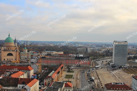 Der Blick zum Landtag vom Turm