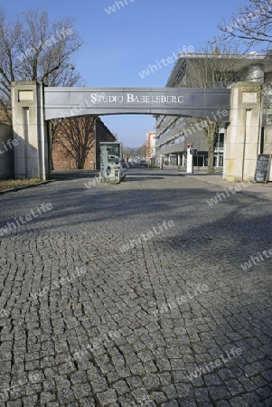 Haupteingang zu den Filmstudios in Potsdam Babelsberg, Brandenburg, Deutschland