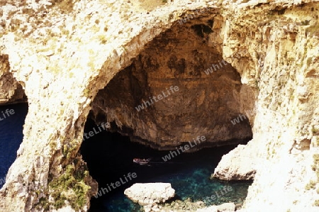 The Ghar Hasan Cave at the eastcoast of Malta in Europe.