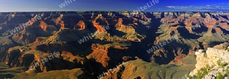 Panoramaaufnahme, Sonnenuntergang Yavapai Point, Grand Canyon South Rim, Sued Rand, Arizona, Suedwesten, USA
