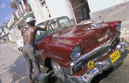  a old car in the old town of cardenas in the provine of Matanzas on Cuba in the caribbean sea.