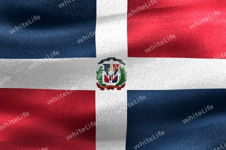 Dominican Republic flag - realistic waving fabric flag
