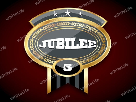 Golden retro medal with text for presentations, flyer, website,...