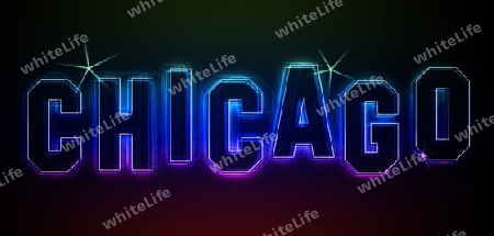 Chicago Illustration as LED Lights for your Presentation or website