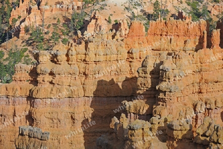 Felsformationen und Hoodoos im Bryce Canyon bei Sonnenuntergang, Sunset Point, Utah, Suedwesten , USA