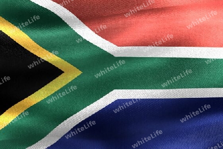 3D-Illustration of a South Africa flag - realistic waving fabric flag.