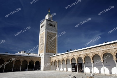 Afrika, Nordafrika, Tunesien, Tunis
Teurer Eintrittspreis fuer wenige Meter ueberschaubarkeit. Die Grosse Moschee Zaytouna von der Diskriminierenden Touristenfalle ausgesehen in der Medina oder  Altstadt der Tunesischen Hauptstadt Tunis.

