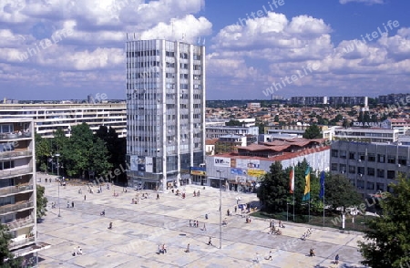 the city centre of the town of Dobrich in the east of in Bulgaria in east Europe.