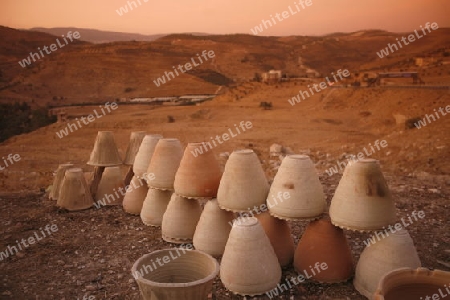 a pottery shop at the road from Jerash to Amman in Jordan in the middle east.