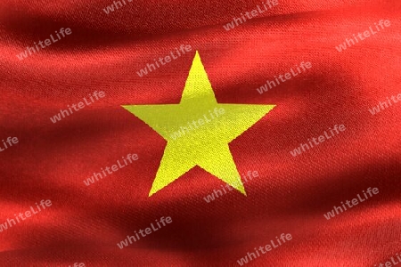 3D-Illustration of a Vietnam flag - realistic waving fabric flag.