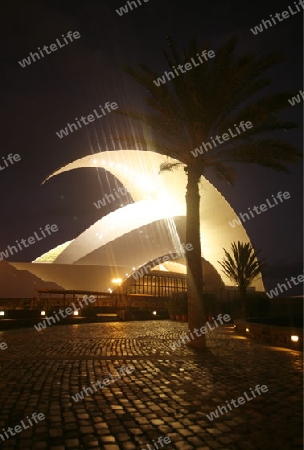 The Auditorio and Theater of the City of Santa Cruz on the Island of Tenerife on the Islands of Canary Islands of Spain in the Atlantic.  