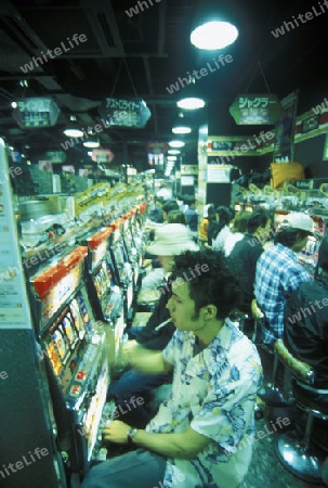 a game salon in the City centre of Tokyo in Japan in Asia,



