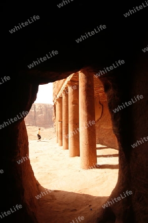 the Royal Tombs in the Temple city of Petra in Jordan in the middle east.