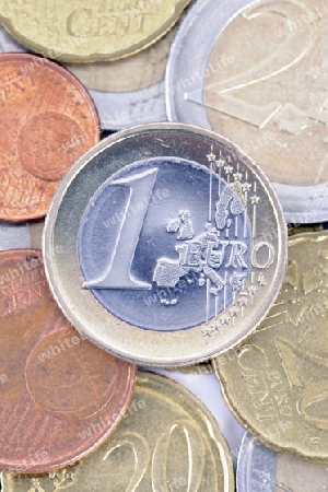 Ein Euro Muenze, , Muenzen Kleingeld, Muenzgeld