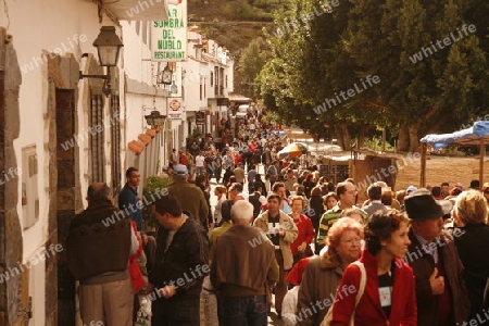 The traditional springfestival in the mountain Village of  Tejeda in the centre of the Canary Island of Spain in the Atlantic ocean.