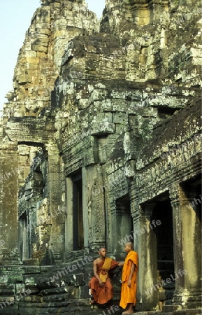 the bayon temple in angkor Thom temples in Angkor at the town of siem riep in cambodia in southeastasia. 