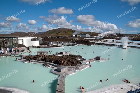 Der S?dwesten Islands, Reykjanes Halbinsel s?dlich von Reykjavik, Blick ?ber die "Blaue Lagune"