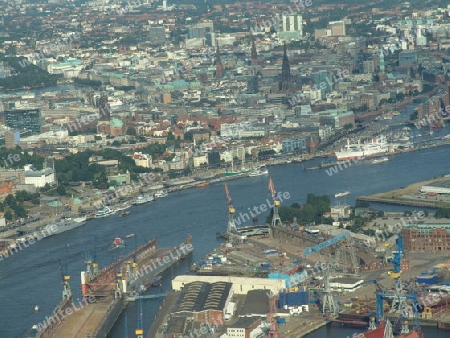 Hamburger Hafen von oben