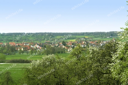 landscape at s pring time in Hohenlohe (Southern Germany) at spring time