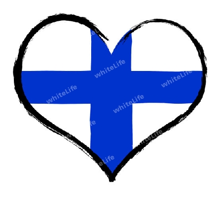 Finland - The beloved country as a symbolic representation as heart - Das geliebte Land als symbolische Darstellung als Herz