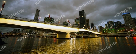 Skyline of Brisbane with Victoria Bridge