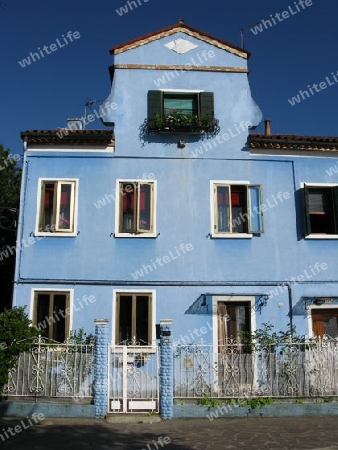 Blaues Giebelhaus auf Burano