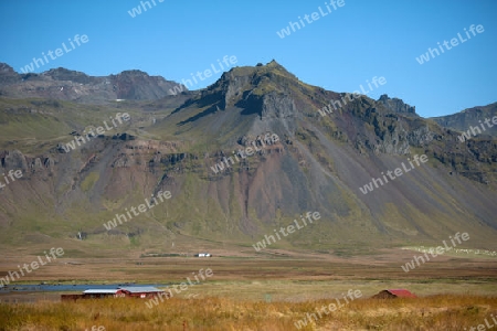 Der Westen Islands, Bergkulisse bei Budir auf der S?dseite der Halbinsel Sn?fellsnes