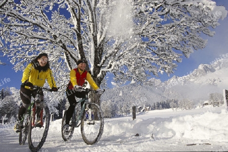 Winter, Radfahren, Biking