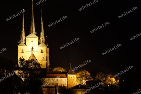 Erfurt bei Nacht - St. Severi-Kirche