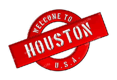 Illustration of WELCOME TO HOUSTON as Banner for your presentation, website, inviting...