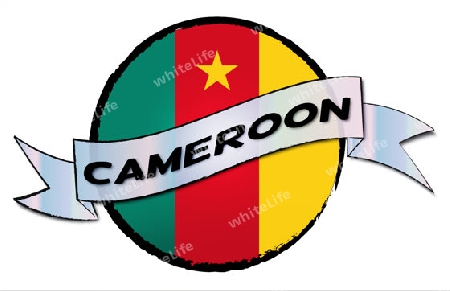 Circle Land CAMEROON - your country shown as illustrated banner for your presentation or as button...