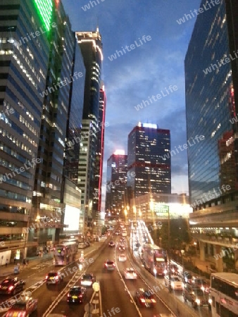 Rush Hour in Hongkong am Abend