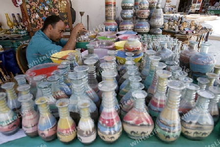 a sandbottle production in the city of Aqaba on the red sea in Jordan in the middle east.