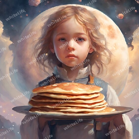 Junge mit pancakes