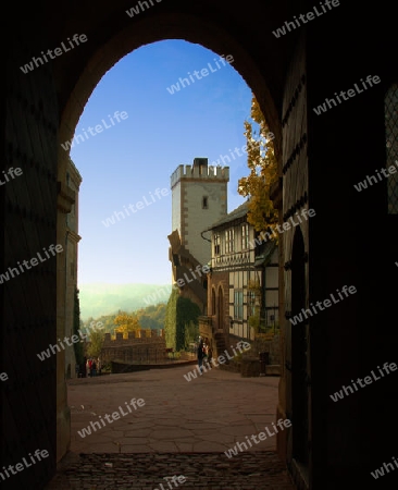 Wartburg Blich in die Burg ,Blick in den Burg Eingang