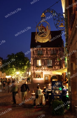 the Market Hall in the old city of Colmar in  the province of Alsace in France in Europe