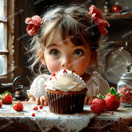 Kleines Kind mit Cupcake
