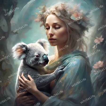 Frau mit Koala