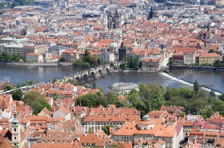 Prag - Karlsbruecke von der Petrin Aussichtsturm