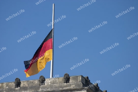Trauerbeflaggung auf dem Reichstag
