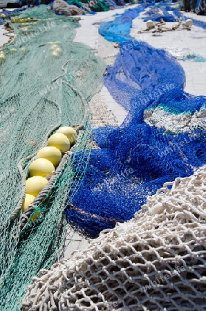 ausgelegte Fischernetze
