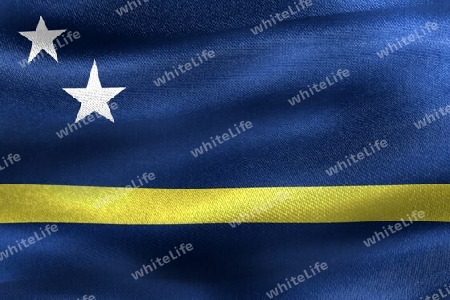 Curacao flag - realistic waving fabric flag
