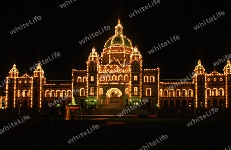 Palast in Kanada bei Nacht