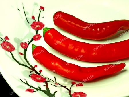 frische rote Chilis