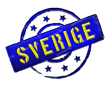 Sign and stamp named SVERIGE for your presentation, for websites and many more.